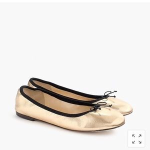 J. Crew Evie ballet flats in gold size 6.5 nib new
